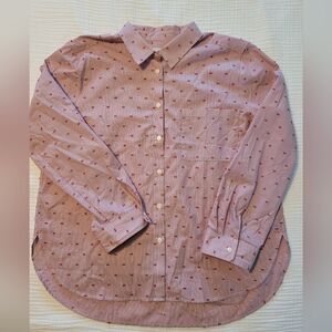 LOFT Striped Clip Dot Shirt